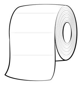 Toilet paper roll drawing black and white clipart