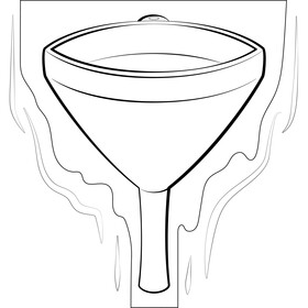 Funnel black and white vector