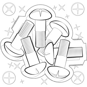 Bolts black and white vector