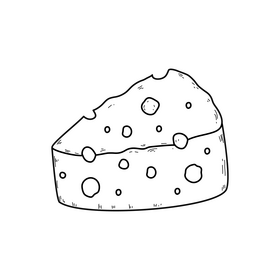 Cheese drawing black and white clipart