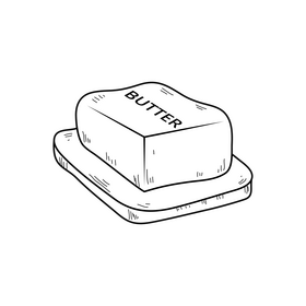 Butter drawing black and white clipart