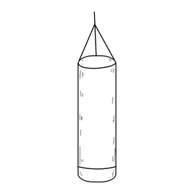 Punching bag drawing black and white clipart
