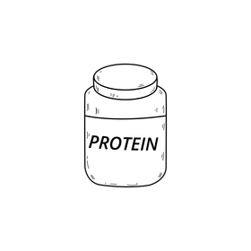 Protein drawing black and white clipart