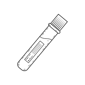 Blood tube drawing black and white clipart