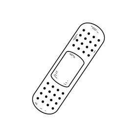 Bandage drawing black and white clipart