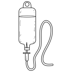 Iv drip drawing black and white clipart