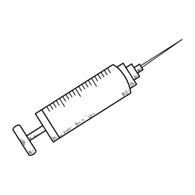 Syringe drawing black and white clipart