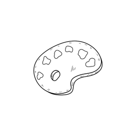 Art palette drawing black and white clipart