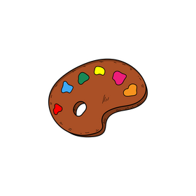 Art palette drawing clipart