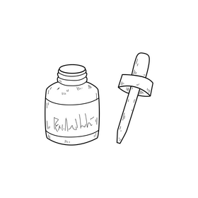 Acrylic bottle for painting drawing black and white clipart