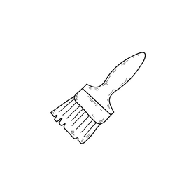 Brush drawing black and white clipart