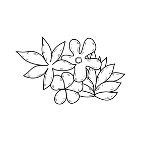 Flowers drawing black and white clipart