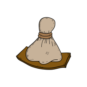 Spa herble massage bag drawing clipart