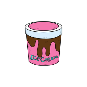 Bucket ice cream drawing clipart