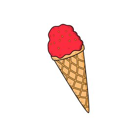 Cone ice cream drawing clipart
