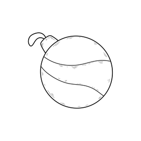 Christmas ball ornament drawing black and white clipart