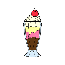 Sundae ice cream drawing clipart