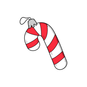 Candy cane ornament drawing clipart
