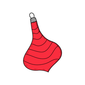 Red christmas ornament drawing clipart