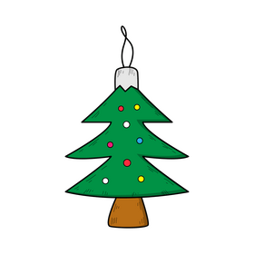 Christmas tree ornament drawing clipart