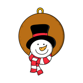 Snowman ornament drawing clipart
