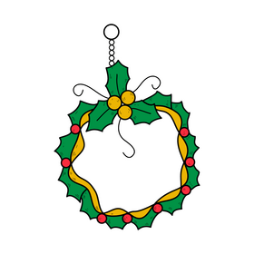 Wreath ornament drawing clipart