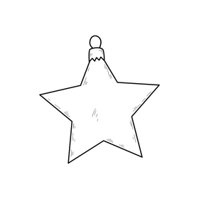 Star ornament drawing black and white clipart