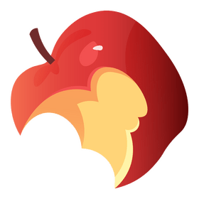 Red apple bitten clipart