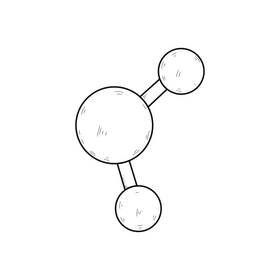 Chemical bond drawing black and white clipart