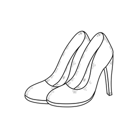 Heels drawing black and white clipart