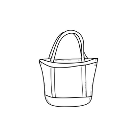 Grocery bag drawing black and white clipart