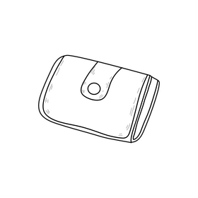 Wallet drawing black and white clipart