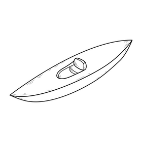Kayak drawing black and white clipart
