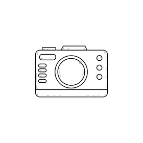 Camera drawing black and white clipart