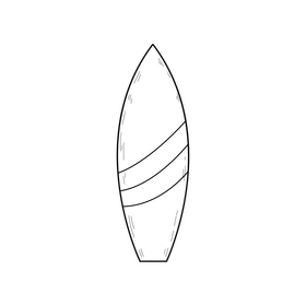 Surfboard drawing black and white clipart