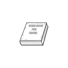 Travel guide book drawing black and white clipart