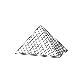 Louver museum drawing black and white clipart