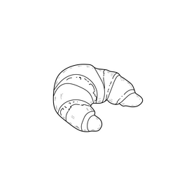 France croissant drawing black and white clipart