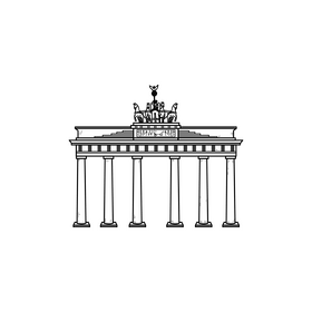 Brandenburg Gate drawing black and white clipart