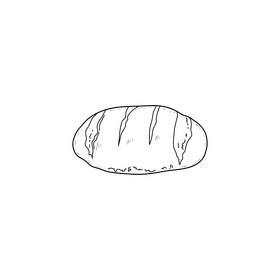 German bread drawing black and white clipart