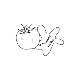 La Tomatina festival drawing black and white clipart