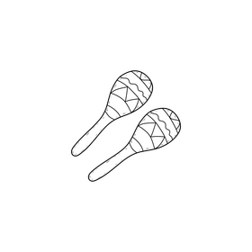 Maracas drawing black and white clipart