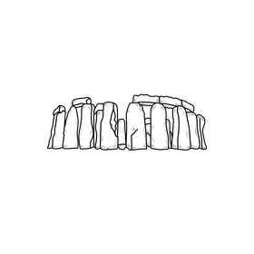 Stonehenge drawing black and white clipart