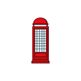 Telephone booth drawing clipart