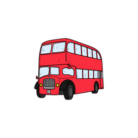 Double decker bus drawing clipart