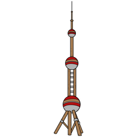 Oriental Pearl Tower drawing clipart