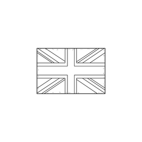 United Kingdom flag drawing black and white clipart