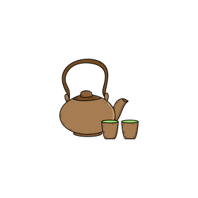 Chinese green tea drawing clipart