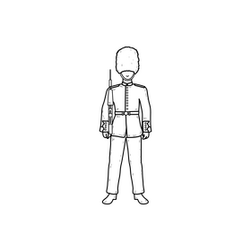 Queens guard drawing black and white clipart