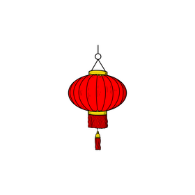 Chinese lantern drawing clipart